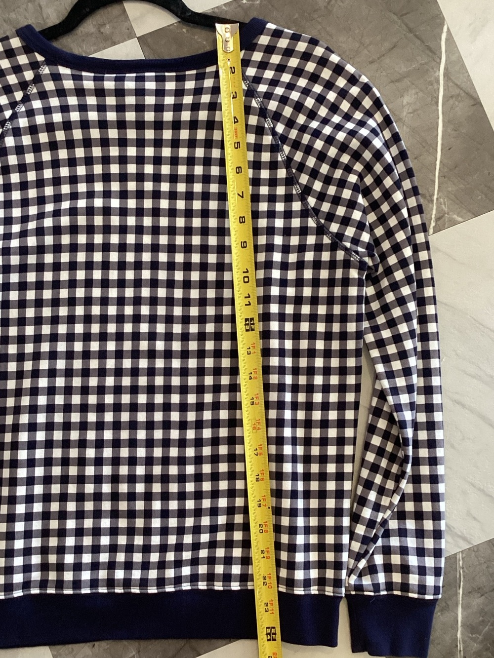 074Draper James Navy and White Gingham Crewneck - Picture 5 of 5